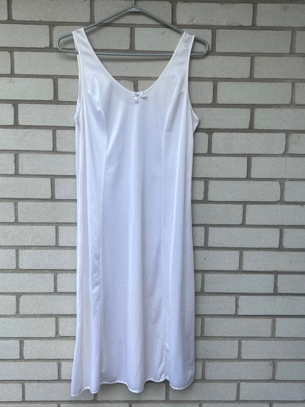 Vintage Full Slip Nylon White Lingerie Size 38 Dress Length